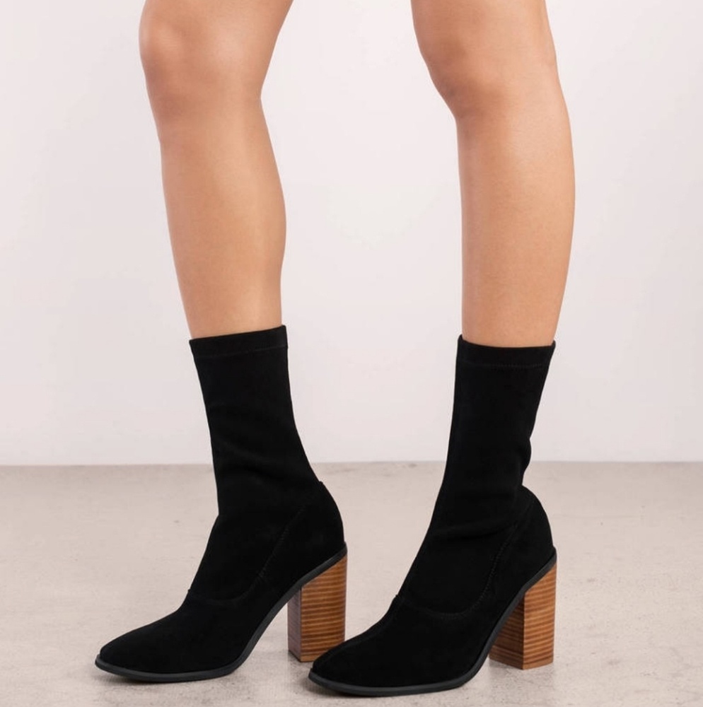 Sol Sana Alexandra Suede Block Heel Sock Boot Sz 9